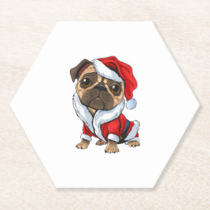 Porta-copo De Papel Cachorro Bonito No Chapéu De Natal 1