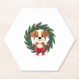 Porta-copo De Papel Cachorro Cachorro Nariz Coroa de Natal Cachorro Mã