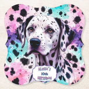 Porta-copo De Papel Cachorro Dalmata Rosa Roxo Turquesa Aniversário