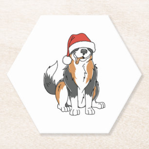 Porta-copo De Papel Cachorro de Natal engraçado de pastor australiano