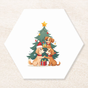 Porta-copo De Papel Cachorro de Natal T-Shirt Cute Engraçado Cachorros