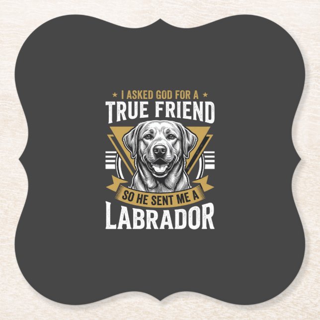 Porta-copo De Papel Cachorro Labrador Amigo Verdadeiro (Frente)