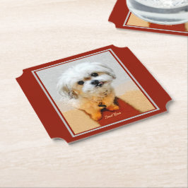 Porta-copo De Papel Cachorro Malshi Apoios de Copos de Papel Marrom