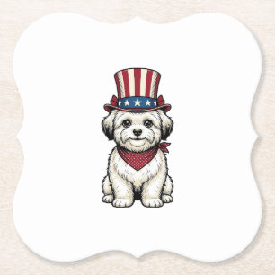 Porta-copo De Papel Cachorro Patriótico Desenho Vetorial de Gravura Vi