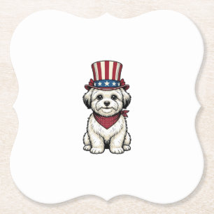 Porta-copo De Papel Cachorro Patriótico Desenho Vetorial de Gravura Vi
