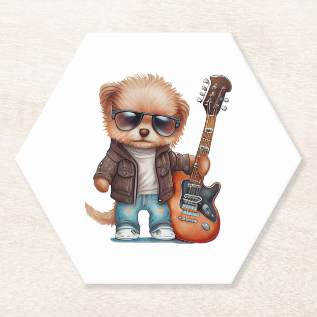 Porta-copo De Papel Cachorro Roll Rock Puppy (Dois) (Frente)