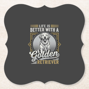 Porta-copo De Papel Cachorro Vida De Golden Retriever É Melhor