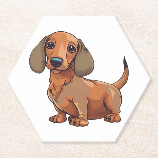 Porta-copo De Papel Cachshund Dog Cute (Frente)