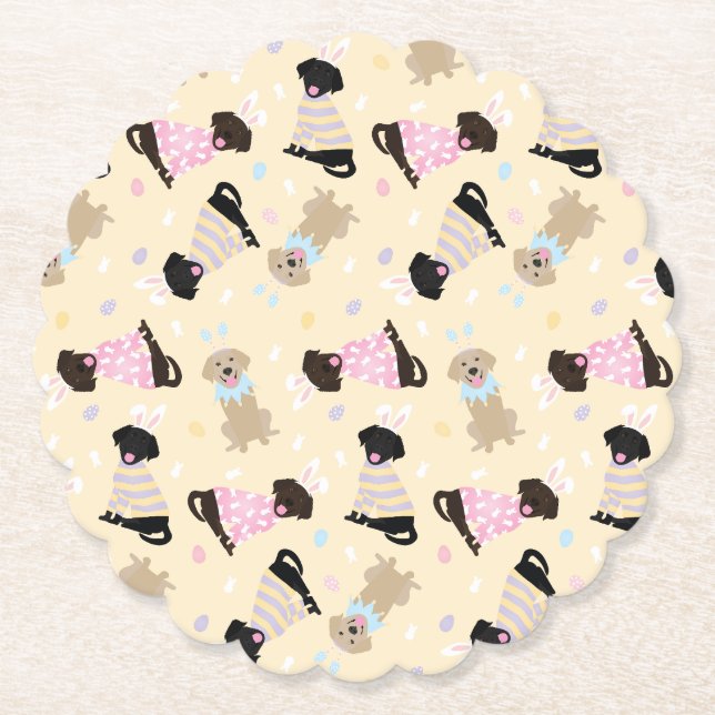Porta-copo De Papel Cães felzs pascoa Labrador Retriever (Frente)
