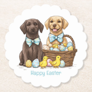 Porta-copo De Papel Cães Labrador Retriever Felizes na Páscoa