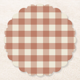 Porta-copo De Papel Cair Amaro no padrão xadrez Gingham de Panna Cotta