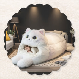 Porta-copo De Papel Cama de gato fofa – Personalizada