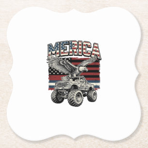Porta-copo De Papel Caminhão Monstro Águia Americano Vintage Patriótic