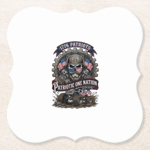 Porta-copo De Papel Caminhão Monstro Patriótico 1776 Crânio Off Road C