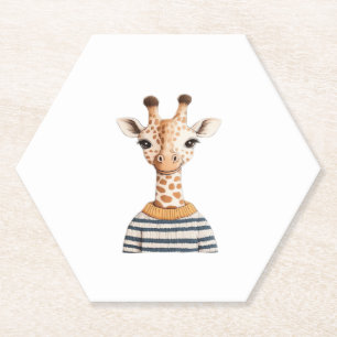 Porta-copo De Papel Camisa Clássica Infantil Girafa Fofa