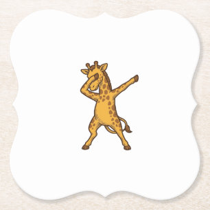 Porta-copo De Papel Camisa com Desenho de Girafa Dabbing com Estampa V