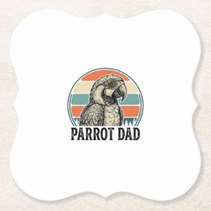 Porta-copo De Papel Camisa com Desenho de Gravura de Papagaio Pai Pôr 