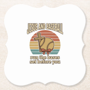 Porta-copo De Papel Camisa Cristã Vintage Jesus e Beisebol