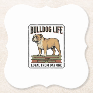 Porta-copo De Papel Camisa de Amante de Bulldog Arte de Cachorro Grava