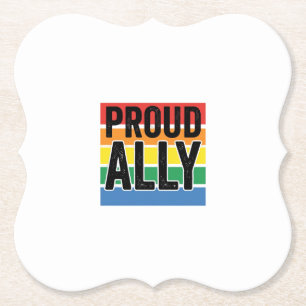 Porta-copo De Papel Camisa de Apoio ao Orgulho Vintage Proud Ally Desi