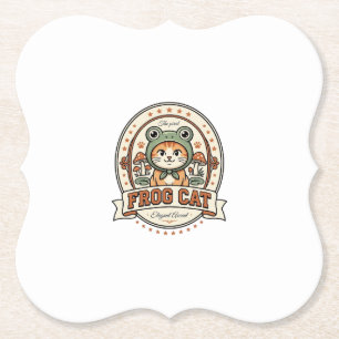 Porta-copo De Papel Camisa de Arte Vetorial Vintage de Gato Sapo Frogc