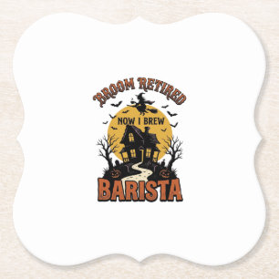 Porta-copo De Papel Camisa de Barista de Halloween Bruxa Engraçada Pun
