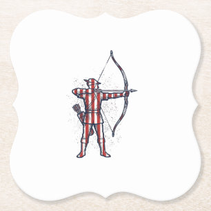 Porta-copo De Papel Camisa de Caça com Arco e Bandeira Americana Vinta