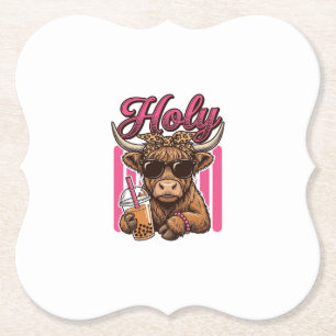 Porta-copo De Papel Camisa de Chá de Boba Vintage Vaca das Terras Alta