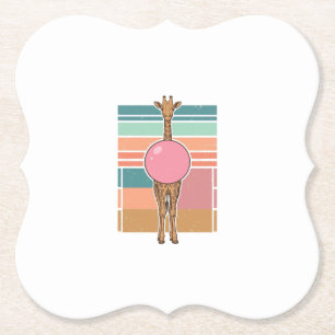 Porta-copo De Papel Camisa de desenho de gravura de chiclete de girafa