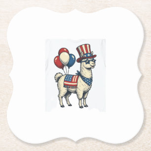 Porta-copo De Papel Camisa de Desenho de Gravura Vintage de Lhama Patr