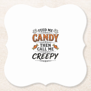 Porta-copo De Papel Camisa de Doces de Halloween Citação Assustadora D