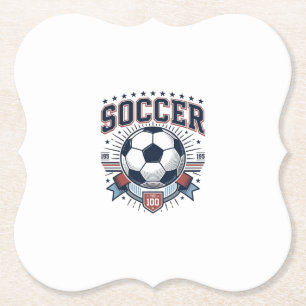 Porta-copo De Papel Camisa de Emblema de Futebol Vintage Design_1