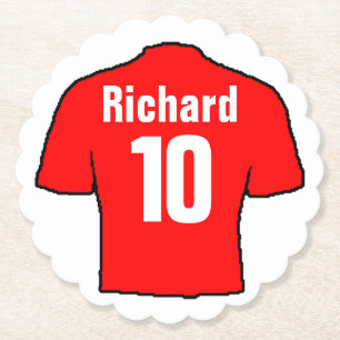 Porta-copo De Papel Camisa de Fã de Futebol para Personalizar.