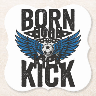 Porta-copo De Papel Camisa de Futebol Vintage Born To Kick Design_1