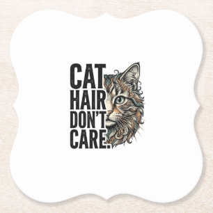Porta-copo De Papel Camisa de Gato com Gravação Vintage Não Me Importo