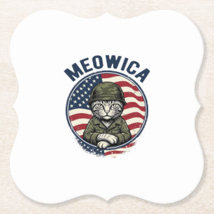 Porta-copo De Papel Camisa de Gato Patriótico Meowica com Gravura Vint
