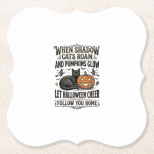 Porta-copo De Papel Camisa de Gato Preto de Halloween com Gravação de