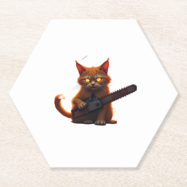 Porta-copo De Papel camisa de gato-serra clássica (Frente)