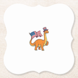 Porta-copo De Papel Camisa de Gravura Vintage Bandeira de Dinossauro P