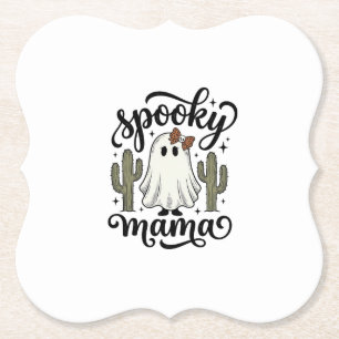 Porta-copo De Papel Camisa de Halloween Vintage Spooky Mama Ghost Cact
