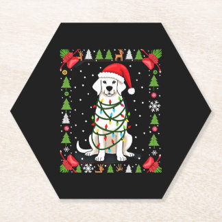 Porta-copo De Papel Camisa de Natal Feia com Cachorro Boxer Branco, Di