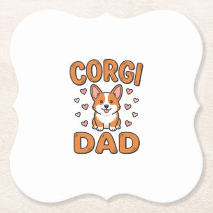 Porta-copo De Papel Camisa de Pai Corgi Gravação Vintage Amante de Cac