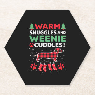 Porta-copo De Papel Camisa de pijama de Natal para cachorro Weenie, fo