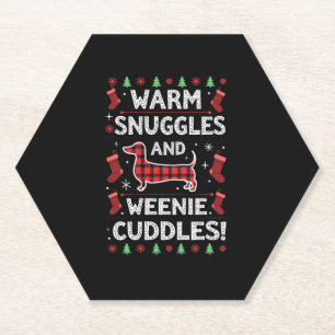 Porta-copo De Papel Camisa de Pijama de Natal para Cachorro Weenie Fof