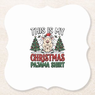 Porta-copo De Papel Camisa de pijama de Natal Porco Fofo Férias Desenh