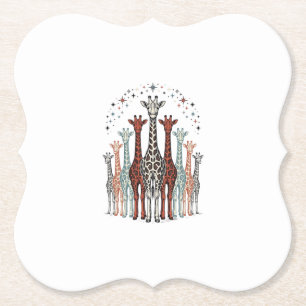 Porta-copo De Papel Camisa de Safári com Manada de Girafas Gravadas Vi