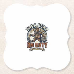 Porta-copo De Papel Camisa do Dia do Pai Urso Papa de Serviço Camisa E