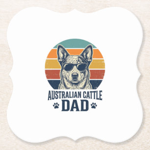 Porta-copo De Papel Camisa do Pai do Australian Cattle Dog Vintage Pôr