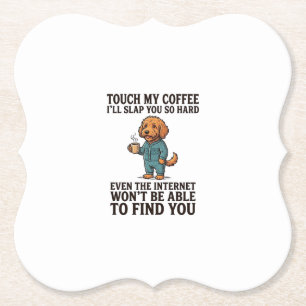 Porta-copo De Papel Camisa engraçada de cachorro de café com desenho v