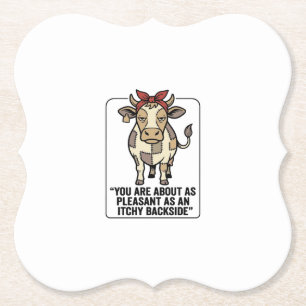 Porta-copo De Papel Camisa engraçada e rabugenta de vaca xadrez vintag